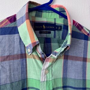 Ralph Lauren Men's Colorful Plaid Button Down Shirt. Excellent condition